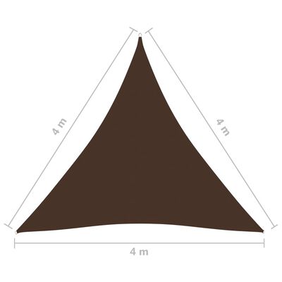 vidaXL Toldo de vela triangular tela Oxford marrón 4x4x4 m