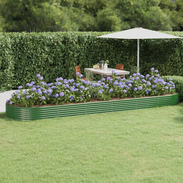 vidaXL Jardinera arriate acero galvanizado verde 523x140x36 cm