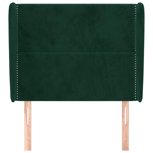 vidaXL Cabecero con orejas de terciopelo verde oscuro 93x23x118/128 cm