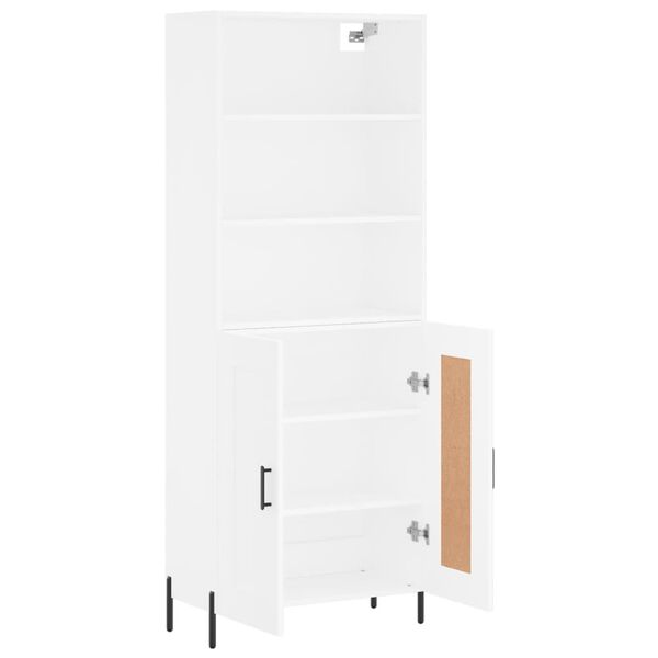 vidaXL Aparador alto madera contrachapada blanco 69,5x34x180 cm