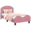 vidaXL Cama para niños con cabecero Rosa 80 x 160 cm Terciopelo
