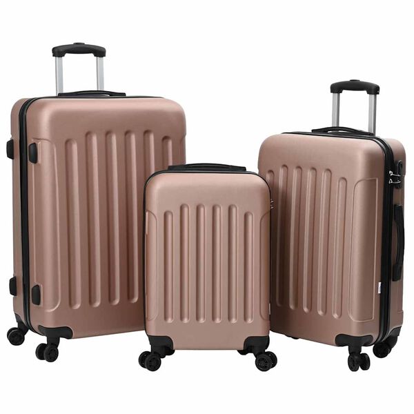 vidaXL Maleta 3 pcs Oro Rosa 50 x 31 x 78 cm Pl&aacute;stico ABS