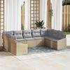 vidaXL Conjunto de sofá de jardín con cojín 9 pcs Beige y Gris Claro