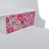 vidaXL Tocador con espejo y taburete con estampado de flores