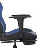 vidaXL Silla gaming de masaje y reposapi&eacute;s cuero sint&eacute;tico negro azul