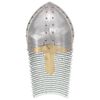 vidaXL R&eacute;plica casco de caballero cruzado antiguo LARP acero plateado