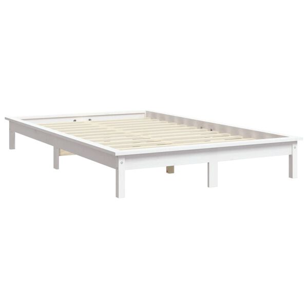 vidaXL Estructura de cama de madera maciza blanca 180x200 cm