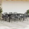 vidaXL Set de comedor jard&iacute;n 9 piezas cojines rat&aacute;n polivin&iacute;lico negro