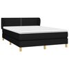 vidaXL Cama box spring con colch&oacute;n tela negro 140x190 cm