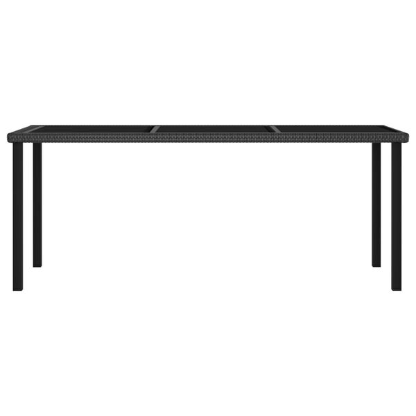 vidaXL Mesa de comedor para jardín ratán sintético negro 180x70x73 cm
