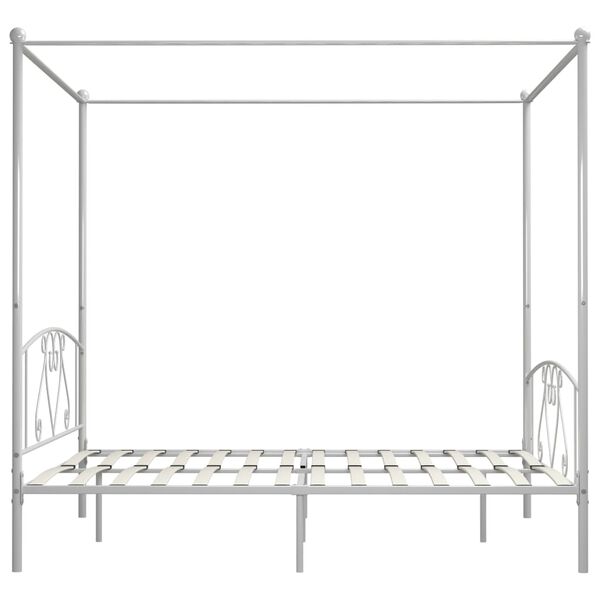 vidaXL Estructura cama con dosel sin colchón metal blanco 180x200 cm