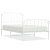 vidaXL Estructura cama sin colch&oacute;n con estribo metal blanco 107x203 cm