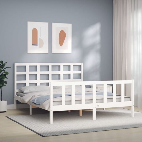 vidaXL Estructura de cama sin colchón madera maciza de pino 160x200 cm