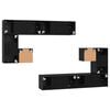 vidaXL Unidades de TV 4 pcs Roble Negro Madera contrachapada
