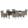 vidaXL Conjunto de Comedor de Jard&iacute;n 7 pcs Gris rat&aacute;n sint&eacute;tico