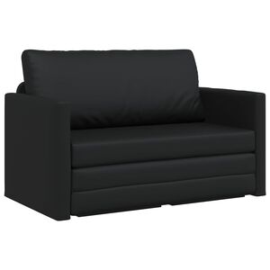 vidaXL Sof&aacute; cama Negro 124 x 71 x 78 cm Cuero artificial