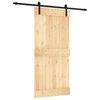 vidaXL Puerta Corredera Natural y negro 95 x 210 cm
