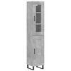 vidaXL Aparador de madera contrachapada gris hormig&oacute;n 34,5x34x180 cm