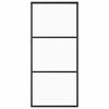 vidaXL Puerta corredera ESG vidrio y aluminio negra 90x205 cm