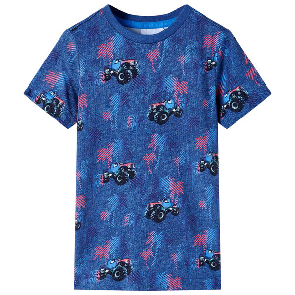 Camiseta infantil azul oscuro m&eacute;lange 104