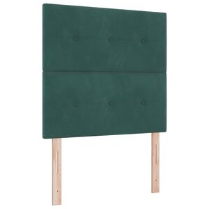vidaXL Cama Box Spring LED con colch&oacute;n Verde oscuro 120 x 190 cm tela