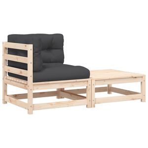 vidaXL Sof&aacute; de jard&iacute;n de equina con cojines y reposapi&eacute;s