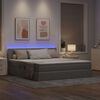 vidaXL Cama con almacenamiento y LED con LED Taup&eacute; 160 x 200 cm tela