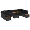 vidaXL Conjunto de sof&aacute;s de jard&iacute;n 11 uds. Negro rat&aacute;n sint&eacute;tico