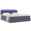 vidaXL Cama con almacenamiento y LED con LED Gris oscuro 180 x 200 cm