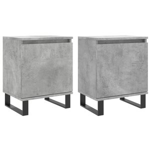 vidaXL Mesitas de noche 2 uds madera gris hormig&oacute;n 40x30x50 cm