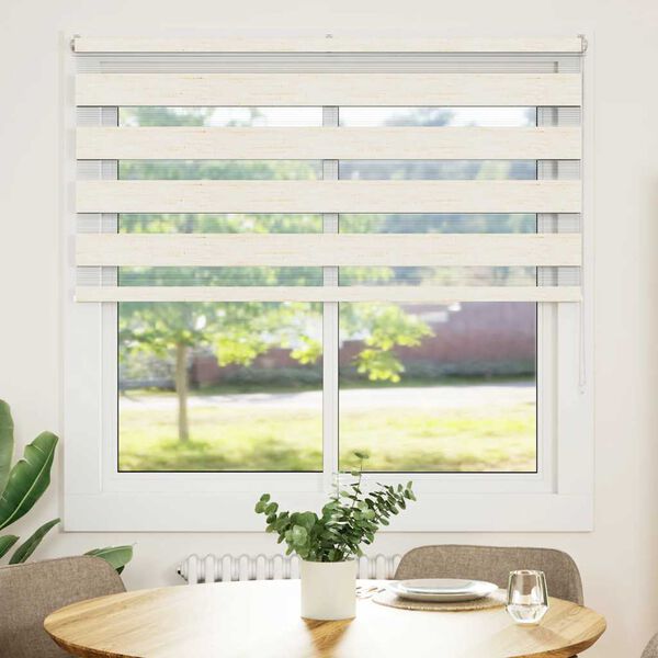 vidaXL Estor cebra beige m&aacute;rmol tejido ancho 145,9 cm poli&eacute;ster