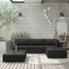 vidaXL Set muebles de jardín 5 piezas y cojines ratán sintético negro
