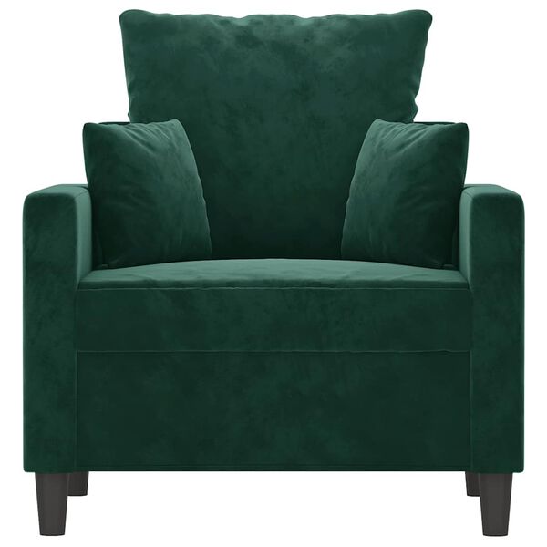 vidaXL Sill&oacute;n de terciopelo verde oscuro 60 cm
