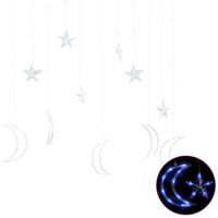 vidaXL Luces estrella y luna 138 LEDs azul con control remoto