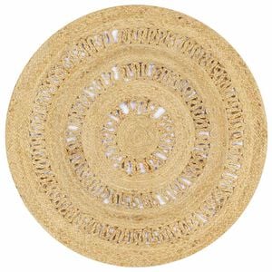 vidaXL Alfombra hecha a mano de yute trenzado 90 cm