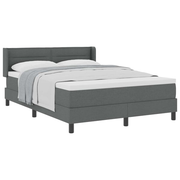 vidaXL Cama tipo Box Spring Gris oscuro 200 x 140 cm Poli&eacute;ster