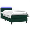 vidaXL Cama box spring con colch&oacute;n y LED terciopelo verde oscuro 100x220 cm