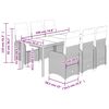 vidaXL Mesita y sillas jard&iacute;n 7 piezas y cojines rat&aacute;n sint&eacute;tico gris