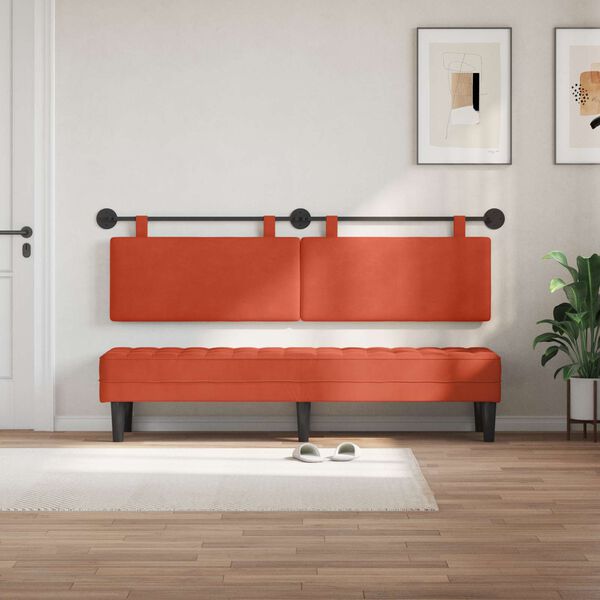vidaXL Cabecera Colgante Rojo Naranja 190 x 55 x 5 cm Tela de Pana