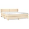 vidaXL Cama box spring con colch&oacute;n tela color crema 160x200 cm