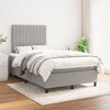 vidaXL Cama box spring con colch&oacute;n tela gris claro 120x190 cm