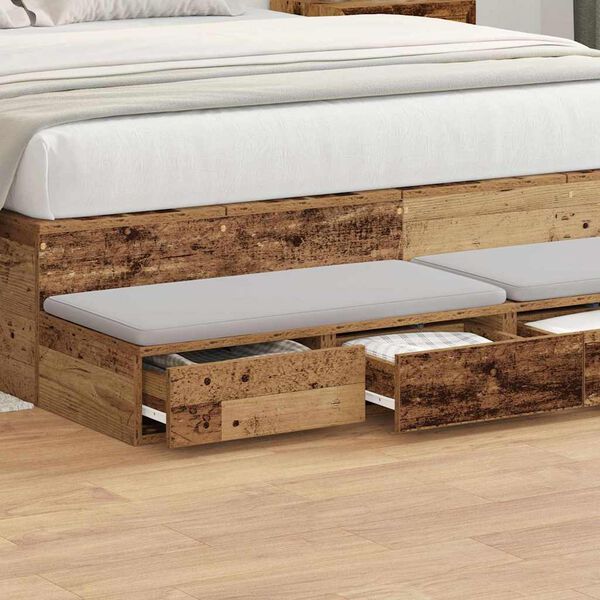 vidaXL Cajones de cama con caj&oacute;n Madera vieja 150 x 36,5 x 16,5 cm