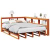 vidaXL Cama con estanter&iacute;a sin colch&oacute;n madera maciza marr&oacute;n 140x190 cm
