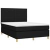 vidaXL Cama box spring con colch&oacute;n tela negro 140x190 cm