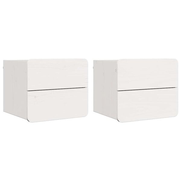 vidaXL Mesita de Noche 2 pcs 39 x 34 x 33 cm Madera de pino maciza