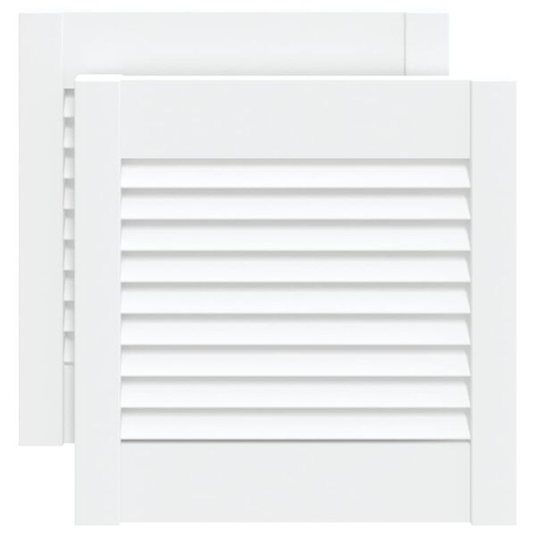 vidaXL Puerta de armario lamas 2 uds madera pino blanco 39,5x39,4 cm