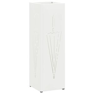 vidaXL Soporte para Paraguas de Lluvia Blanco 15,5 x 15,5 x 49 cm
