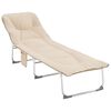 vidaXL Tumbona plegable tela beige