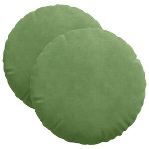 vidaXL Cojines para asiento 2 pcs Verde claro &Oslash; 40 x 13 cm Terciopelo
