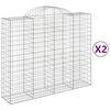 vidaXL Cestas de gaviones 2 uds forma de arco hierro 200x50x160/180 cm